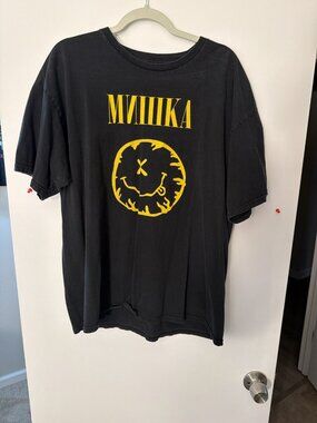 Mishka Nirvana Parody Smiley Tee Faded Black XL